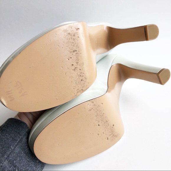 5/48 Cream Patent Leather Platform Pump Heel 40 - Picture 5 of 8